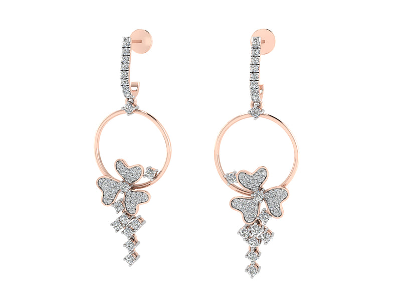 The Diamond Floral Drop Earrings