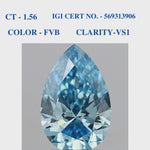Pear Vivid Blue solitaire diamond