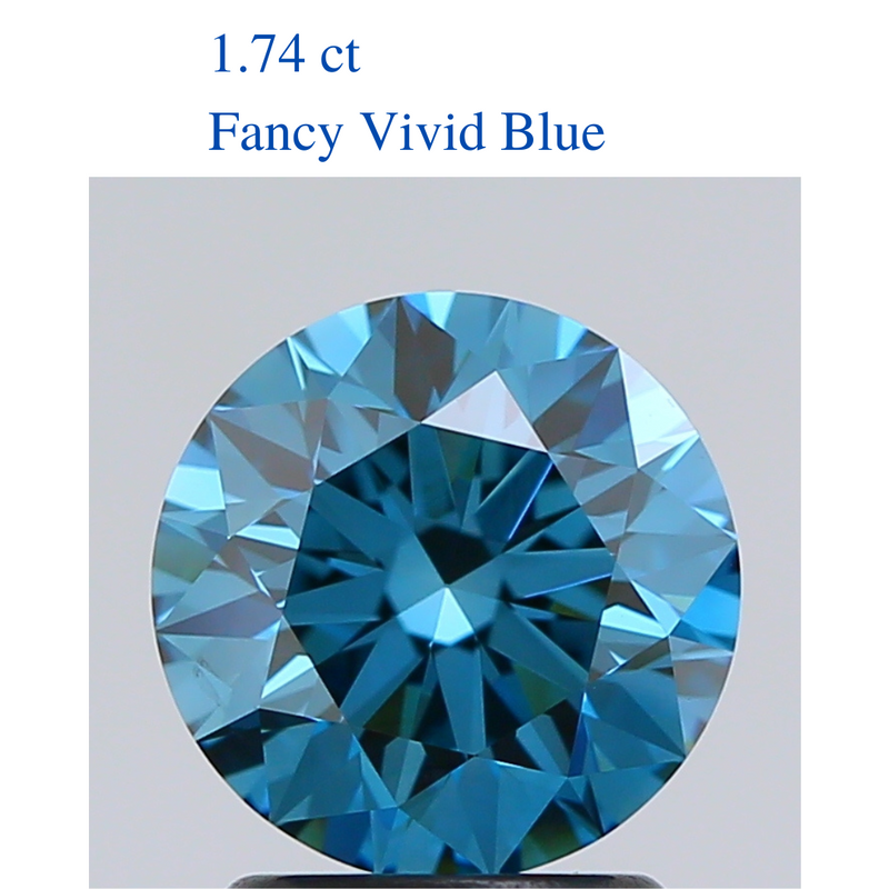 Round Blue Solitaire Diamond