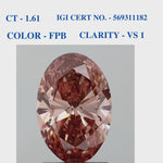 Fancy Brownish Pink oval shaped solitaire