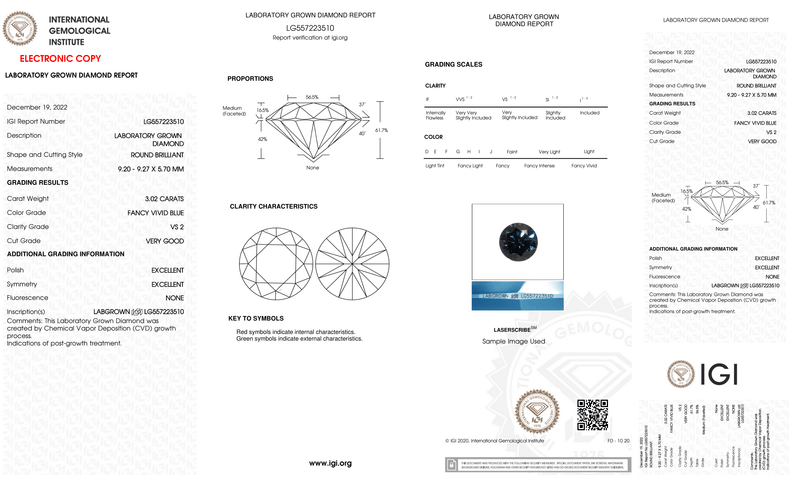 Round Blue Solitaire Diamond