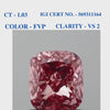 Cushion Fancy pink solitaire diamond