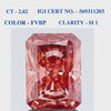 Cut-cornered Modified Brilliant Brown Pink Solitaire Diamond