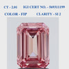 Emerald Cut Intense Pink Solitaire Diamond