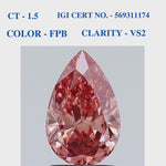 Pear brownish pink solitaire diamond