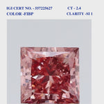 Intense Brown Pink Princess Cut Solitaire Diamond