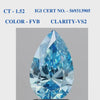 Pear shaped blue solitaire diamond