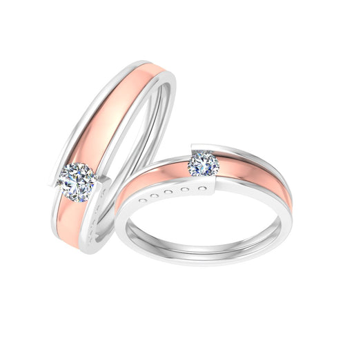 gold and diamond couple bands