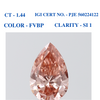 Pear shaped Fancy pink solitaire diamond
