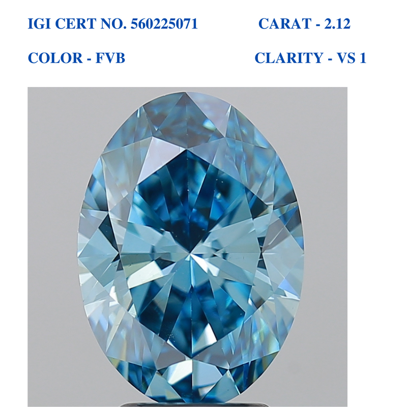 Oval Brilliant Blue Solitaire Diamond