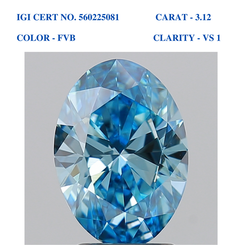 Blue Oval Solitaire Diamond
