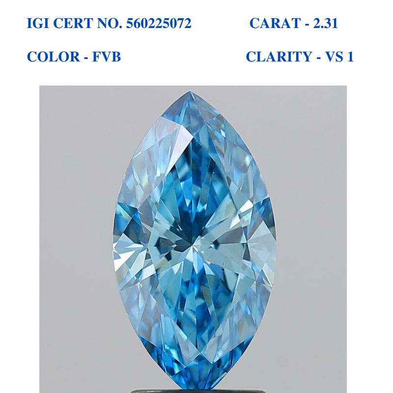 Marquise Brilliant Blue Solitaire Diamond