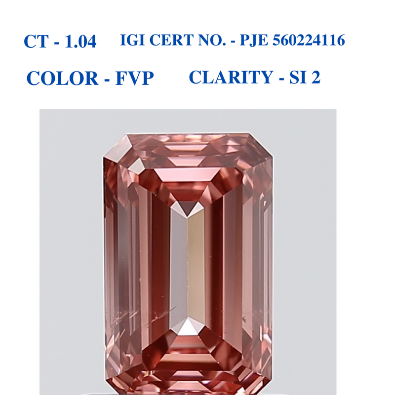 Fancy Emerald Cut Pink Solitaire Diamond