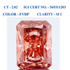 Cut-cornered Modified Brilliant Brown Pink Solitaire Diamond