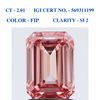 Emerald Cut Intense Pink Solitaire Diamond