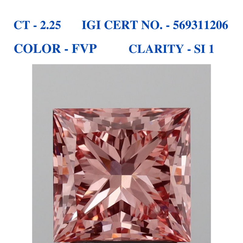 Princess Cut Pink Solitaire Diamond