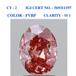 Oval brownish Pink solitaire diamond