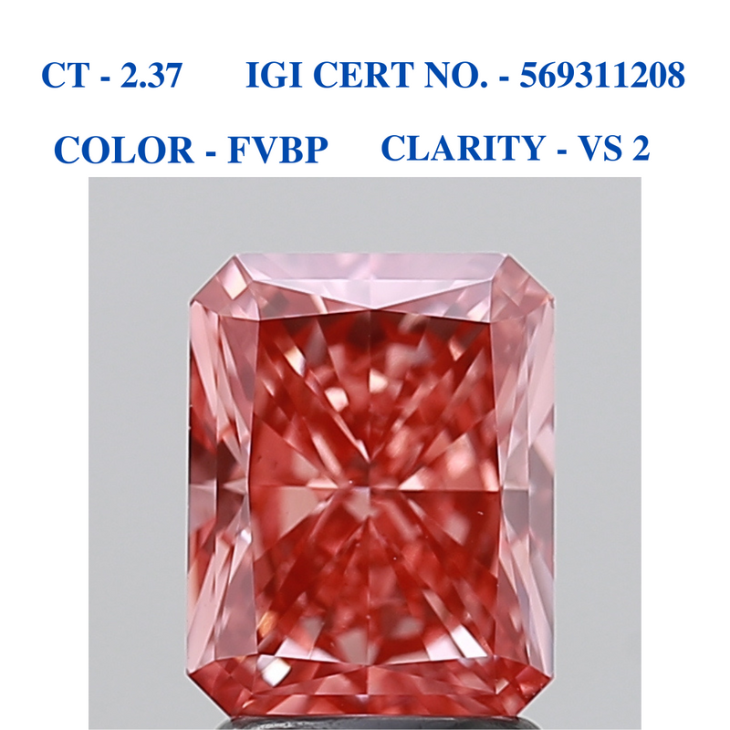 Radiant pink solitaire diamond