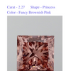 Vivid Brownish Pink Princess Solitaire Diamond
