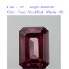 Fancy Vivid Pink Emerald Solitaire Diamond