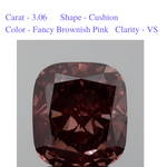 Brownish Pink Cushion Solitaire Diamond