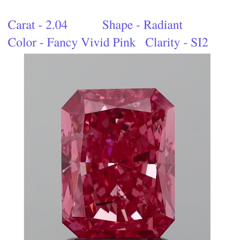 Radiant Fancy Vivid Pink Solitaire Diamond