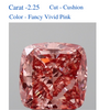 Pink Cushion Solitaire Diamond
