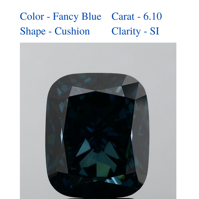 Fancy Blue cushion solitaire diamond