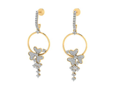 The Diamond Floral Drop Earrings
