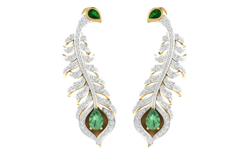 The Krishna Feather Diamond Earrings