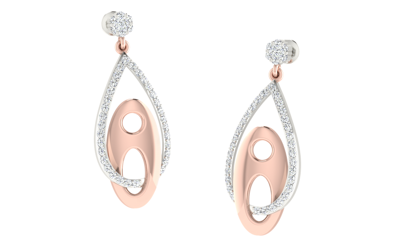 women's drop earrings in rose gold