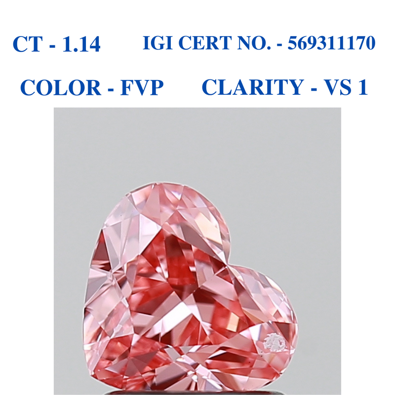 Vivid Pink Heart Solitaire Diamond
