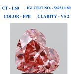 Heart Pinkish Brown Solitaire Diamond