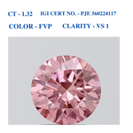 Round Pink Solitaire Diamond