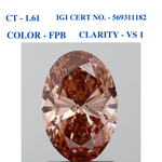 Fancy Brownish Pink oval shaped solitaire