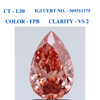 Pinkish Brown Pear solitaire Diamond