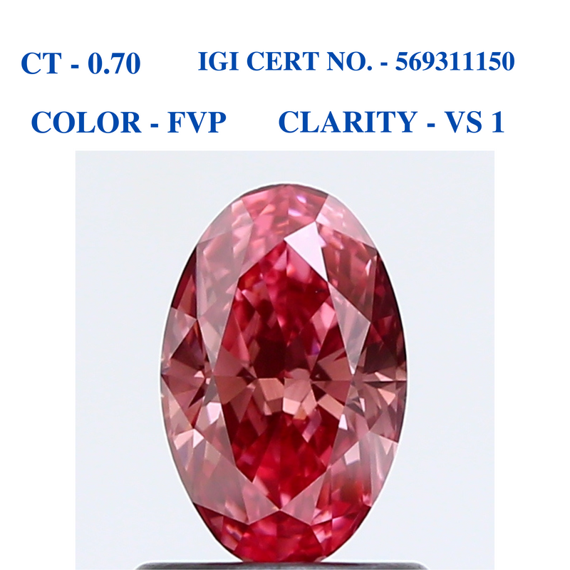 Fancy Vivid Pink Oval Solitaire Diamond