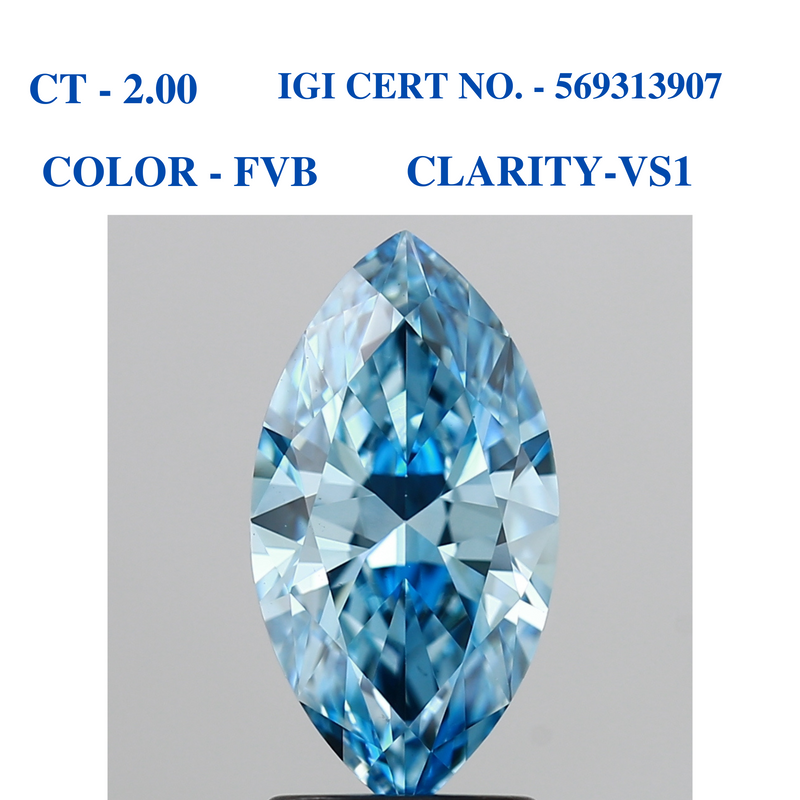 Vivid Blue Marquise Solitaire Diamond