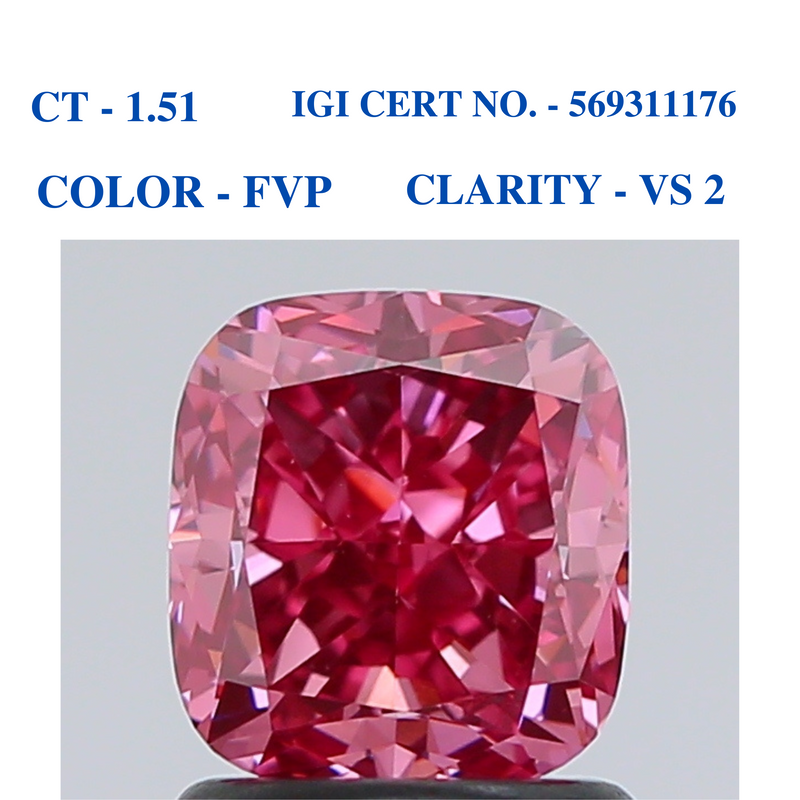 Fancy pink cushion solitaire diamond