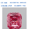 Cushion Vivid Pink solitaire diamond