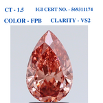 Pear brownish pink solitaire diamond