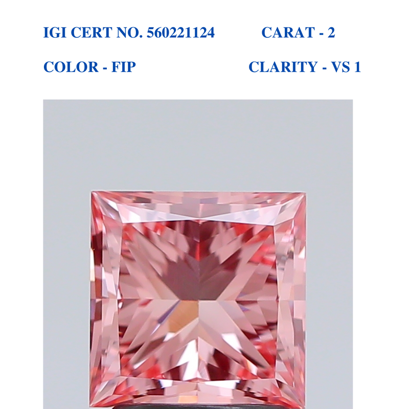 Princess Cut Pink Solitaire Diamond