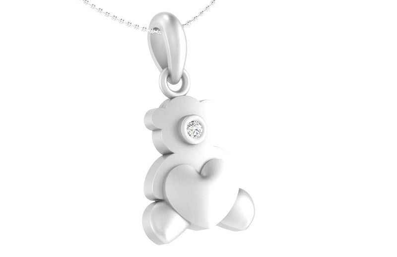 The Unisex Teddy with Heart Pendant