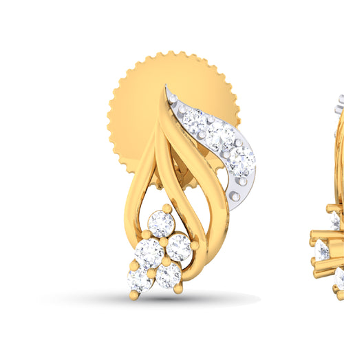 women's stud earrings in gold