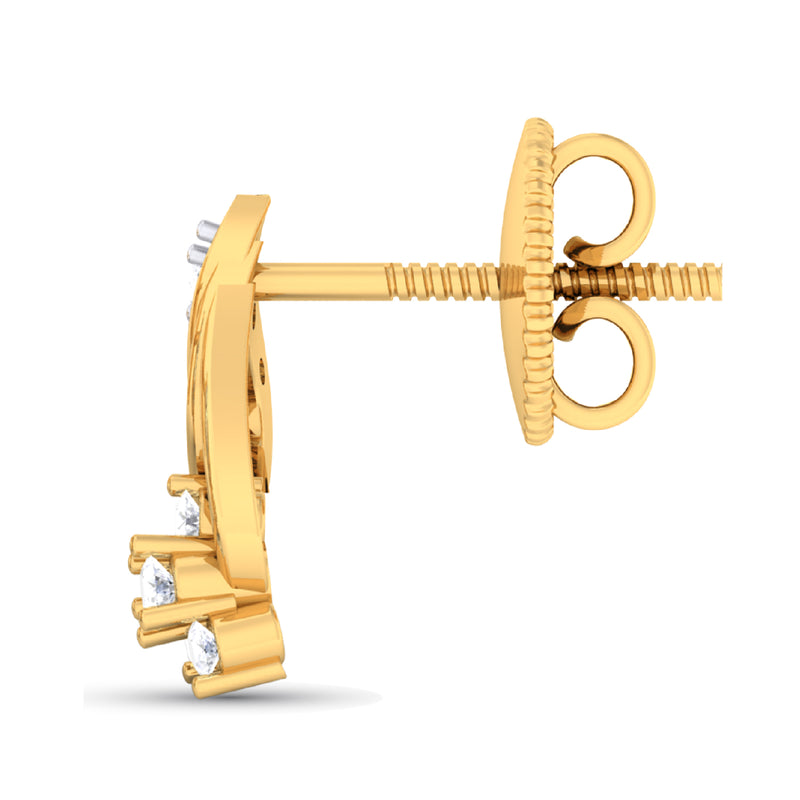 women's stud earrings in gold