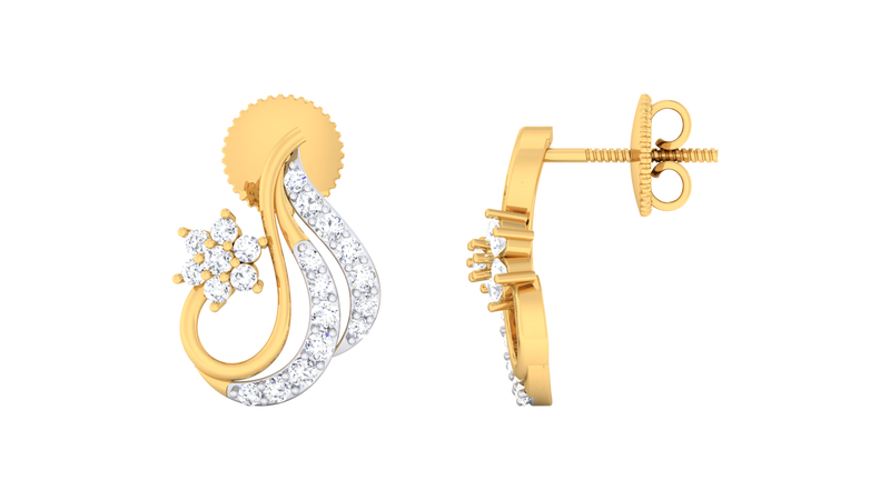 women's stud gold earrings