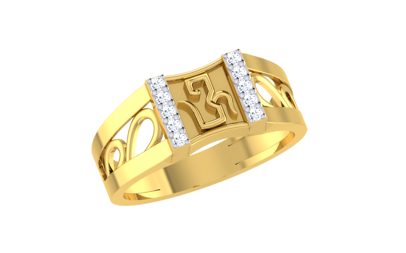 men's ring in gold and diamond