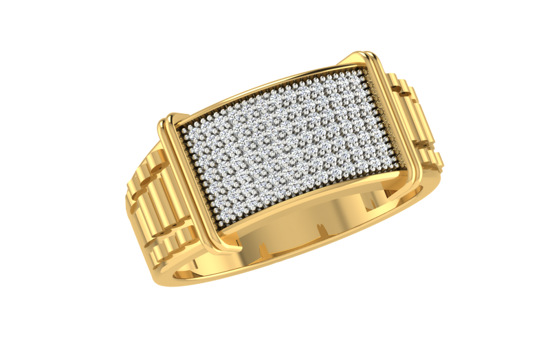men's ring in gold and diamond