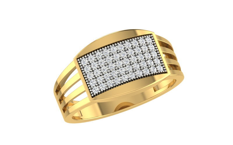 men's ring in gold and diamond