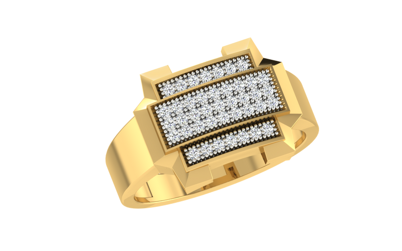 men's ring in gold and diamond